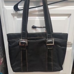 SwissGear Black Tote with Elegant Buckle Accents